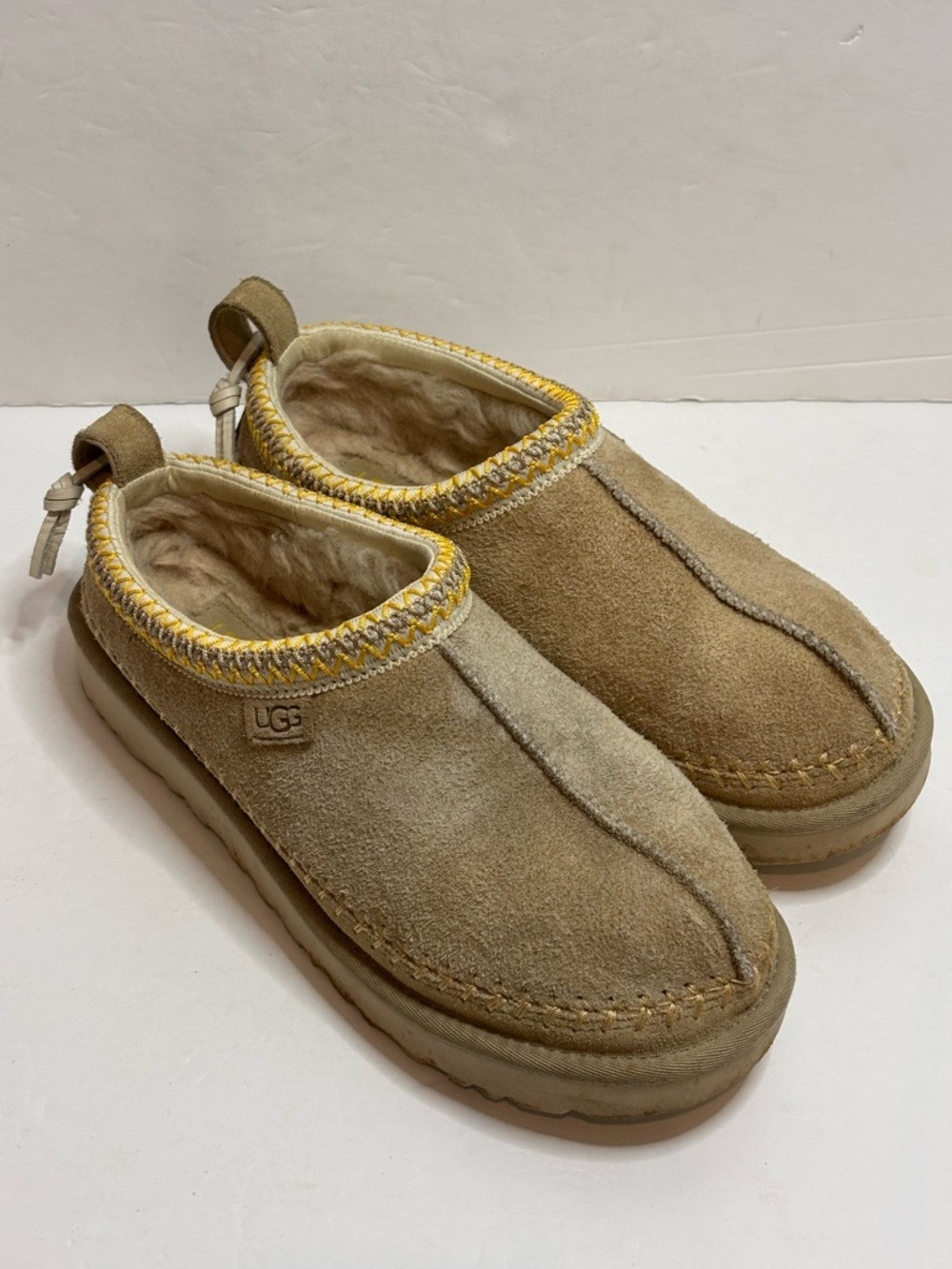 UGG Tasman Biarritz Slipper Mustard Seed Suede 9 1171444